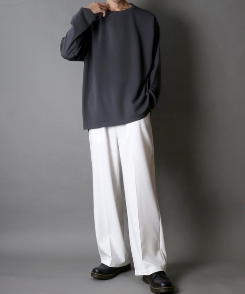 SITRY(シトリー)の「Amunzen Big Silhouette T-shirt/UVカット 梨地 ビッグシルエット 長袖Tシャツ ロンT(Tシャツ/カットソー・メンズ・ダークグリーン/ホワイト/チャコール/ブラック・M/LL/L)」の21枚目の写真
