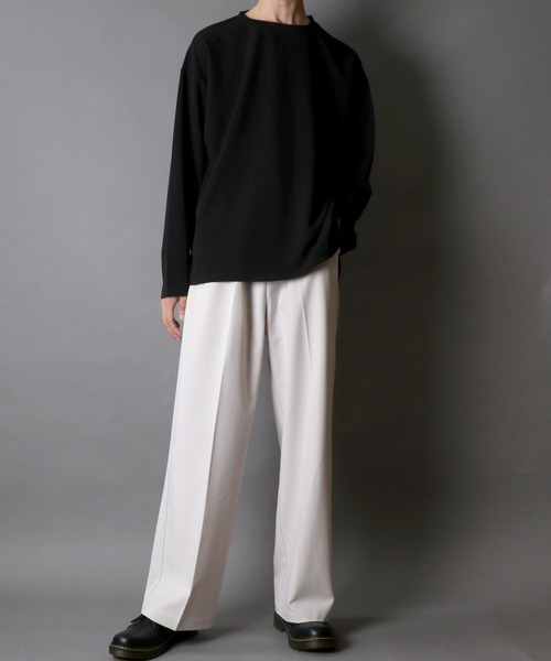 SITRY(シトリー)の「Amunzen Big Silhouette T-shirt/UVカット 梨地 ビッグシルエット 長袖Tシャツ ロンT(Tシャツ/カットソー・メンズ・ダークグリーン/ホワイト/チャコール/ブラック・M/LL/L)」の18枚目の写真