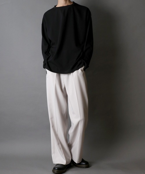 SITRY(シトリー)の「Amunzen Big Silhouette T-shirt/UVカット 梨地 ビッグシルエット 長袖Tシャツ ロンT(Tシャツ/カットソー・メンズ・ダークグリーン/ホワイト/チャコール/ブラック・M/LL/L)」の19枚目の写真