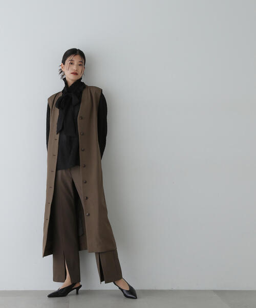 N.(N. Natural Beauty Basic)(エヌエヌナチュラルビューティーベーシック)の「◆2wayフリルネックブラウス(シャツ/ブラウス・レディース・ブラック/ホワイト/イエロー・MEDIUM)」の15枚目の写真