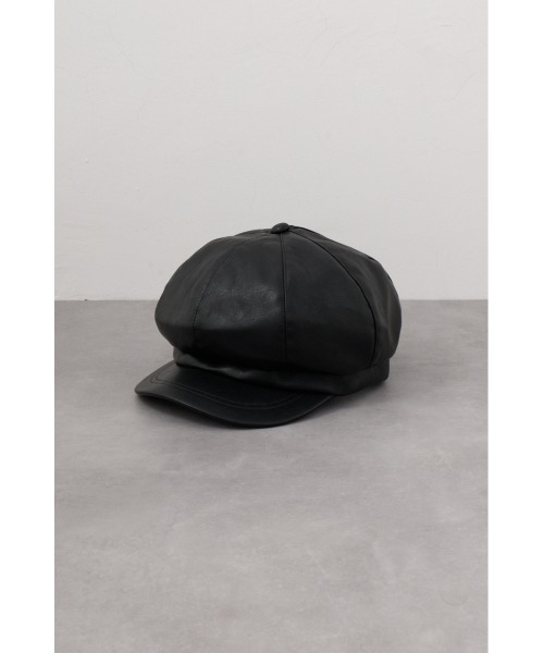 AZUL by moussy（アズールバイマウジー）の「フェイクレザーキャスケット（キャスケット・メンズ・ブラック・FREE）」の4枚目の写真