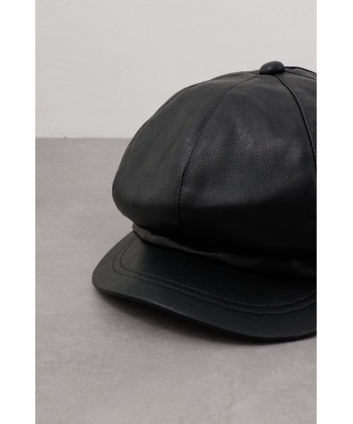 AZUL by moussy（アズールバイマウジー）の「フェイクレザーキャスケット（キャスケット・メンズ・ブラック・FREE）」の8枚目の写真