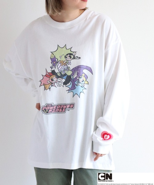 cepo(セポ)の「【パワーパフガールズ】ビッグシルエットロングスリーブTee(Tシャツ/カットソー・レディース・ホワイト系3/ブラック系2/ホワイト系1/ホワイト系2/ブラック系1/ブラック系3/ホワイト系4/ブラック系4・M)」の3枚目の写真
