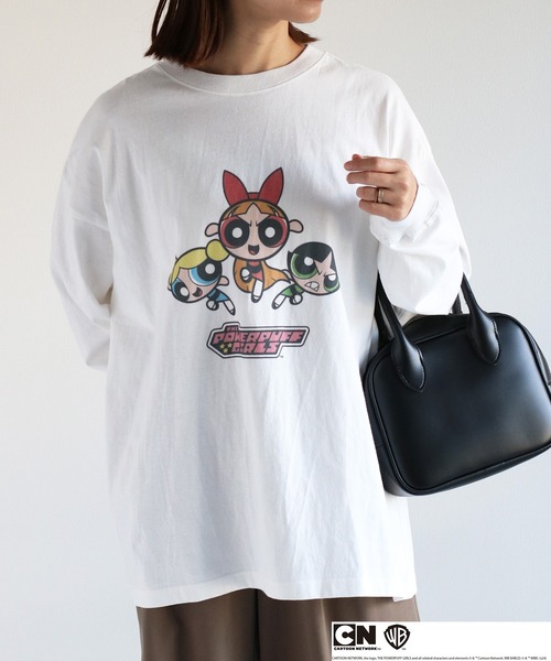 cepo(セポ)の「【パワーパフガールズ】ビッグシルエットロングスリーブTee(Tシャツ/カットソー・レディース・ホワイト系3/ブラック系2/ホワイト系1/ホワイト系2/ブラック系1/ブラック系3/ホワイト系4/ブラック系4・M)」の4枚目の写真