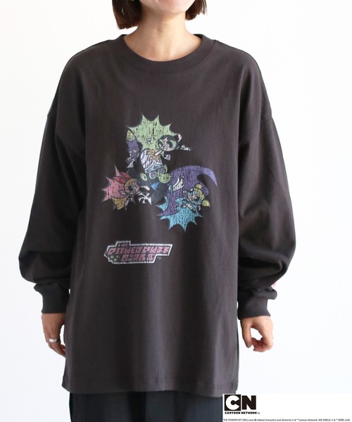 cepo(セポ)の「【パワーパフガールズ】ビッグシルエットロングスリーブTee(Tシャツ/カットソー・レディース・ホワイト系3/ブラック系2/ホワイト系1/ホワイト系2/ブラック系1/ブラック系3/ホワイト系4/ブラック系4・M)」の5枚目の写真