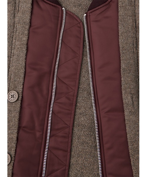 SOFTHYPHEN（ソフトハイフン）の「MA-1 MIX CARDIGAN（ニット/セーター