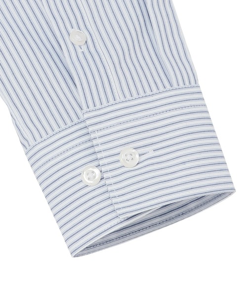 TOKYO SHIRTS（トウキョウシャツ）の「透け防止 形態安定ノーアイロン スキッパー 長袖ビジネスワイシャツ（ビジネスシャツ・レディース・ブルー・S/M/L/LL/XL）」の4枚目の写真