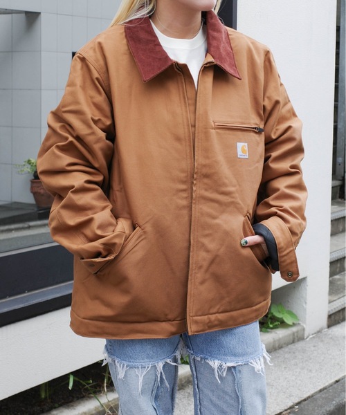 Carhartt（カーハート）の「Carhartt /カーハート / DUCK DETROIT JACKET/BLANKET LINED / CRHTT-J001（ブルゾン・メンズ・ブラック/ブラウン・X-LARGE/LARGE）」の2枚目の写真