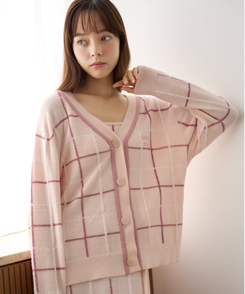 スナイデル　SNIDEL HOME チェックセットアップ　ピンク スナイデルSNIDEL HOME チェックセットアップピンク