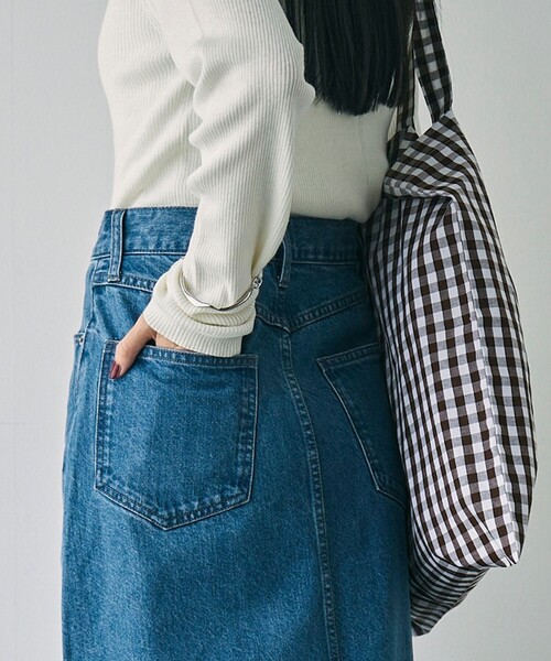 coen（コーエン）の「カーブデニムスカート（デニムスカート・レディース・ダークグレー/コバルトブルー・M/L）」の7枚目の写真