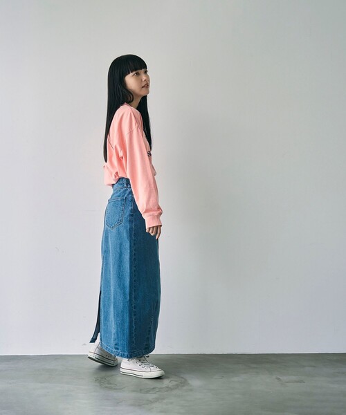 coen（コーエン）の「カーブデニムスカート（デニムスカート・レディース・ダークグレー/コバルトブルー・M/L）」の15枚目の写真