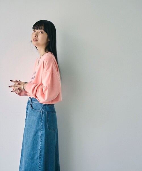 coen（コーエン）の「カーブデニムスカート（デニムスカート・レディース・ダークグレー/コバルトブルー・M/L）」の16枚目の写真