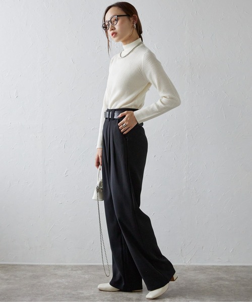 ap retro(アプレトロ)の「ベルト付きトラウザーパンツ(その他パンツ・レディース・モカ/ブラック/グレー・SMALL/MEDIUM/LARGE)」の13枚目の写真
