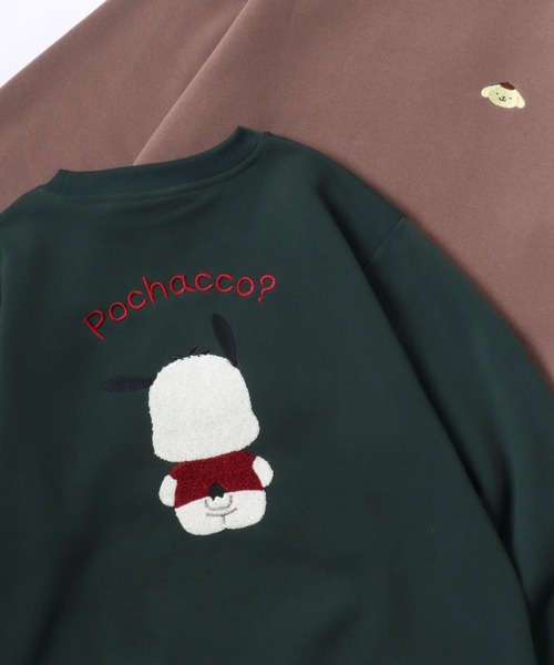 sanrio(サンリオ)の「Sanrio Hello Kitty/サンリオ ハローキティー 裏起毛 サガラ刺繍クルーネックスウェットトレーナー レディース(スウェット・レディース・ブラウン/グリーン/ベージュ/イエロー/ライトパープル/アッシュグレー/グレイッシュブルー/サックスブルー・M/L)」の4枚目の写真