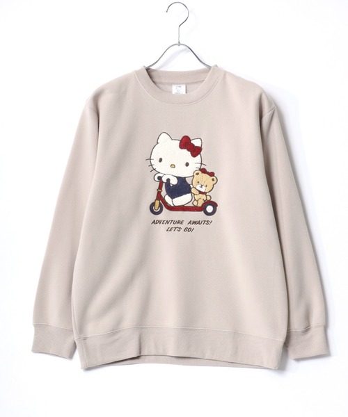 sanrio(サンリオ)の「Sanrio Hello Kitty/サンリオ ハローキティー 裏起毛 サガラ刺繍クルーネックスウェットトレーナー レディース(スウェット・レディース・ブラウン/グリーン/ベージュ/イエロー/ライトパープル/アッシュグレー/グレイッシュブルー/サックスブルー・M/L)」の13枚目の写真