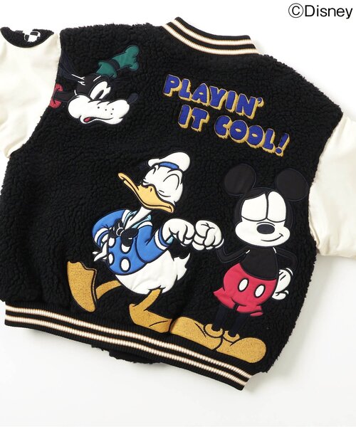 Disney（ディズニー）の「WEB限定 ディズニーキャラクター/ボアスタジャン（スタジャン・キッズ・ブラック・90/110/130）」の13枚目の写真