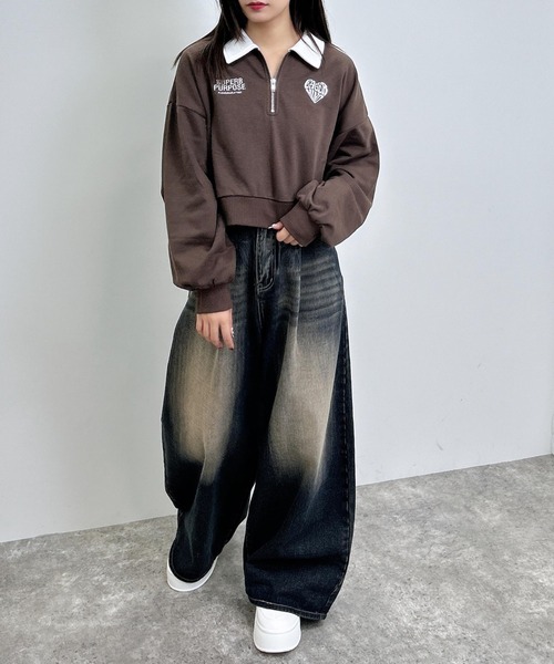 未使用に近い　epine エピヌ　フリルスウェット　ブルゾン　ブラック ストレッチ/シワになりにくい/洗える】BEAUTY MOVE ヘビロテ