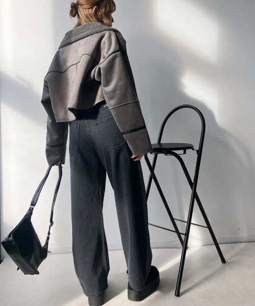 セール】◇フェイクムートンビッグサイズジャケット（ムートン