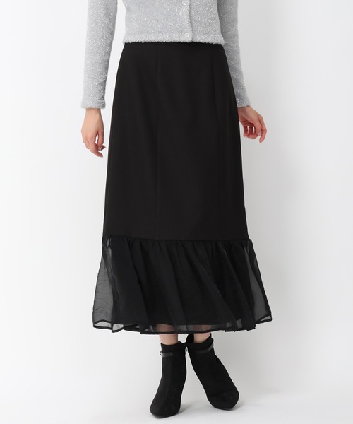 MISCH MASCH（ミッシュマッシュ）の「異素材切替フレアスカート/MM447207（スカート・レディース・ブラック/ベージュ/ブルー・M/S）」の14枚目の写真