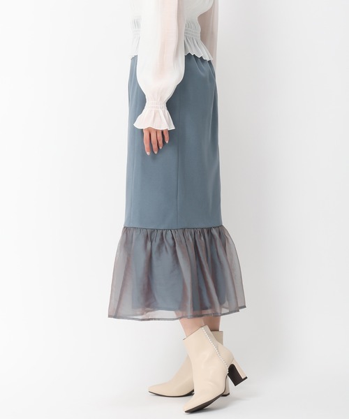 MISCH MASCH（ミッシュマッシュ）の「異素材切替フレアスカート/MM447207（スカート・レディース・ブラック/ベージュ/ブルー・M/S）」の16枚目の写真