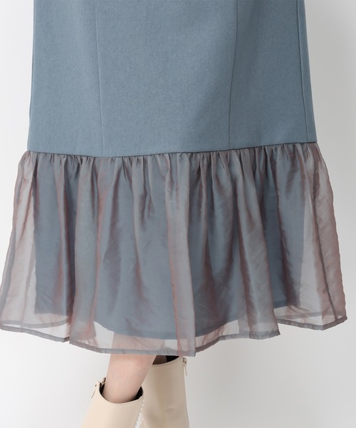 MISCH MASCH（ミッシュマッシュ）の「異素材切替フレアスカート/MM447207（スカート・レディース・ブラック/ベージュ/ブルー・M/S）」の22枚目の写真
