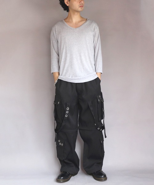 8(eight)(エイト)の「T/CフライスVネック7分袖Tシャツ(Tシャツ/カットソー・メンズ・ネイビー/ホワイト/ブラック/グレー/チャコールグレー・MEDIUM/X-LARGE/LARGE)」の19枚目の写真
