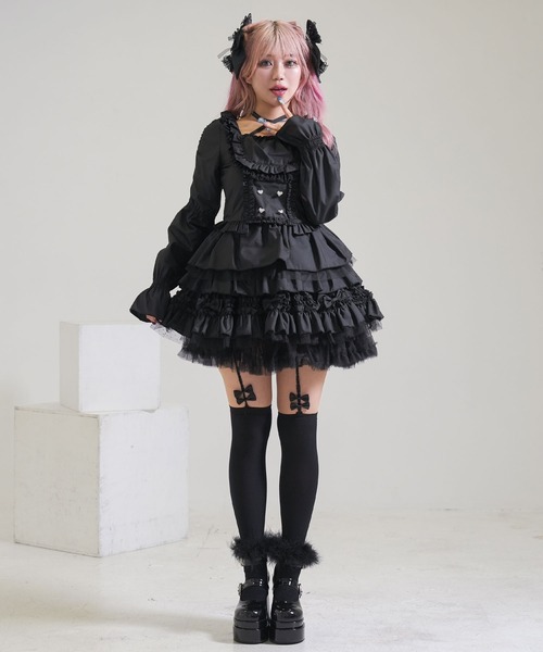 リボンチュールタイプorタックフレアタイプ選べる甘ロリータフレア