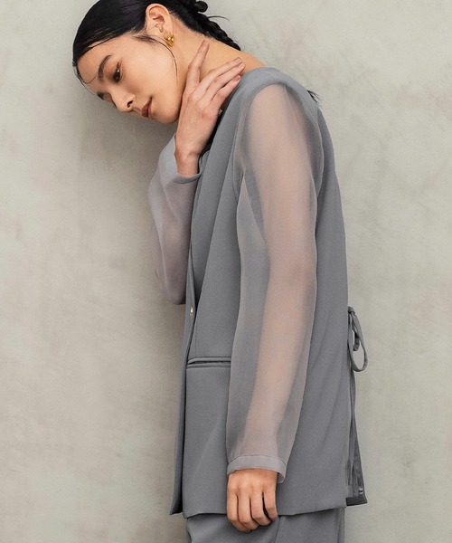 セール】シアースリーブジャケット・オールインワン セットアップ