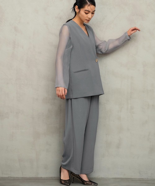 セール】シアースリーブジャケット・オールインワン セットアップ