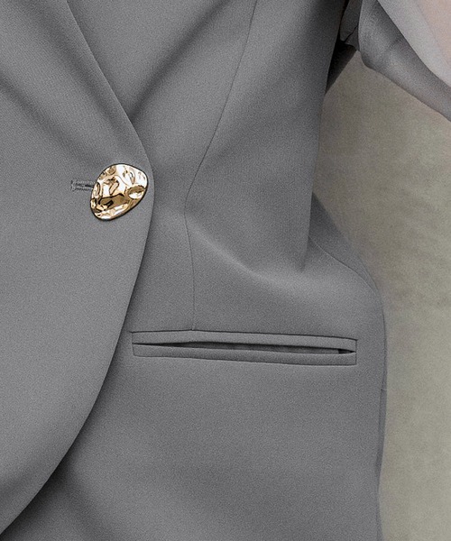 Flolia（フロリア）の「シアースリーブジャケット・オールインワン セットアップ パンツドレス パーティードレス 結婚式 お呼ばれ オケージョン ビジネス 七五三 二次会 成人式 同窓会 謝恩会 フォーマル セレモニー 卒業式 卒園式 入学式 入園式 ママスーツ【洗える】（パンツドレス・レディース・グレー/ブラック・S/M/L/2L）」の22枚目の写真