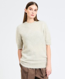 【未使用・エストネーション】シルクとカシミアのツインニット　グレー リブ編み ESTNATION｜エストネーションのニット/セーター（カシミヤ）通販