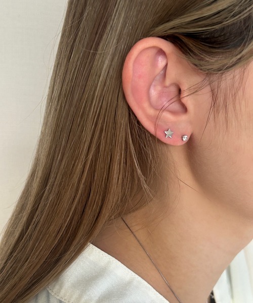 ciite' surgical stainless（シーテサージカルステンレス）の「【 金属アレルギー対応 】 スター セットピアス サージカルステンレス（ピアス（両耳用）・レディース・シルバー/ゴールド・FREE）」の3枚目の写真