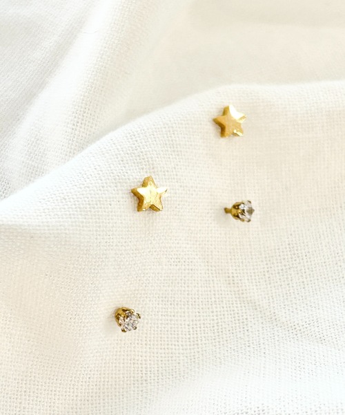 ciite' surgical stainless（シーテサージカルステンレス）の「【 金属アレルギー対応 】 スター セットピアス サージカルステンレス（ピアス（両耳用）・レディース・シルバー/ゴールド・FREE）」の8枚目の写真