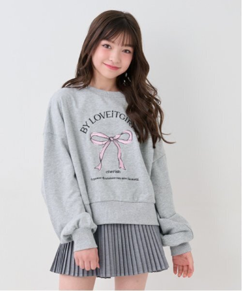by LOVEiT（バイラビット）の「リボンティアードプリーツスカート（インパンつき）（スカート・キッズ・グレー/アイボリー/ネイビー・120cm/130cm/140cm/150cm/160cm）」の4枚目の写真