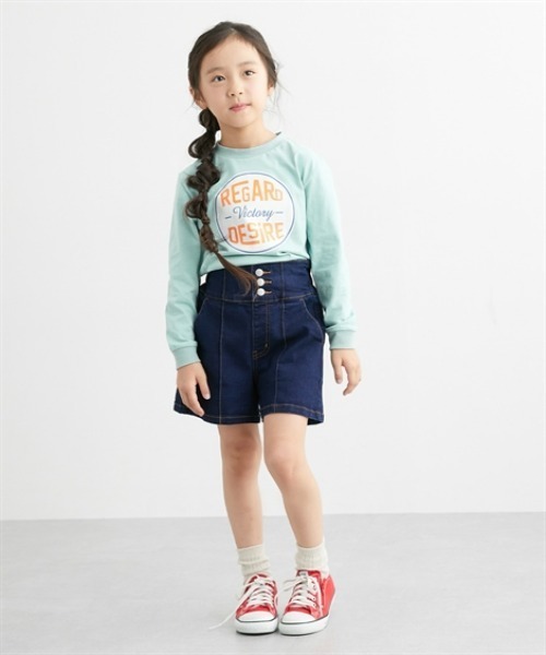 セール】センタータックデニムショートパンツ（デニムパンツ