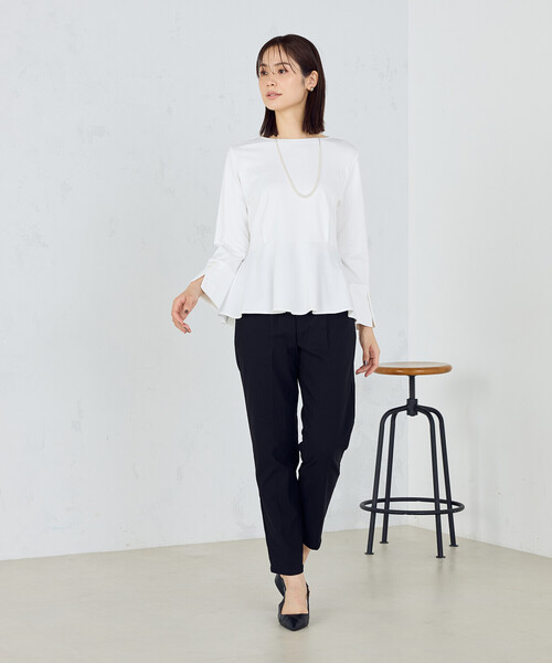 COMME CA ISM（コムサイズム）の「ペプラムブラウス（シャツ/ブラウス・レディース・ネイビー/ホワイト・MEDIUM/LARGE）」の3枚目の写真