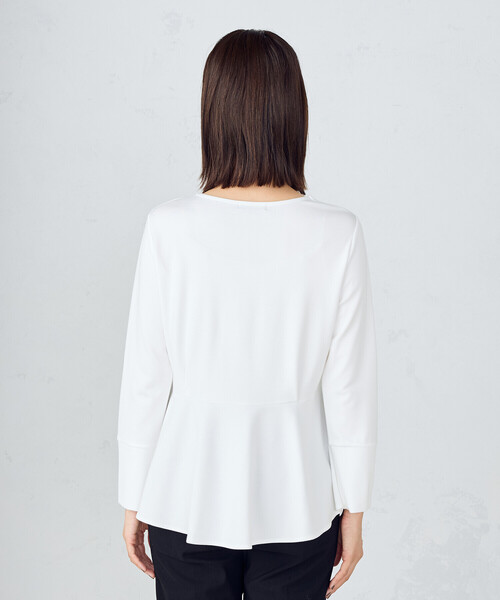 COMME CA ISM（コムサイズム）の「ペプラムブラウス（シャツ/ブラウス・レディース・ネイビー/ホワイト・MEDIUM/LARGE）」の14枚目の写真