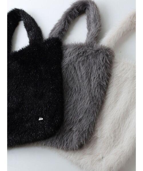 MURUA（ムルーア）の「フェイクファーラメロゴトートバッグ（トートバッグ・レディース・ホワイト/グレー/ブラック・FREE）」の5枚目の写真