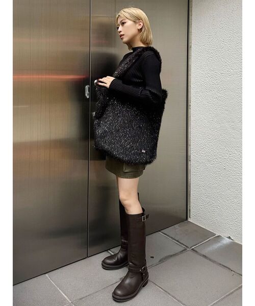 MURUA（ムルーア）の「フェイクファーラメロゴトートバッグ（トートバッグ・レディース・ホワイト/グレー/ブラック・FREE）」の10枚目の写真