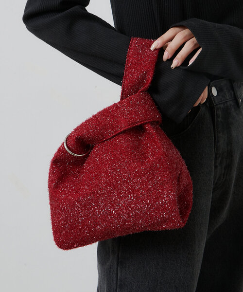 CIAOPANIC TYPY(チャオパニックティピー)の「【WEB限定】カラビナ付きラメBAG(トートバッグ・レディース・ブラック/ベージュ/レッド・ONE SIZE)」の3枚目の写真