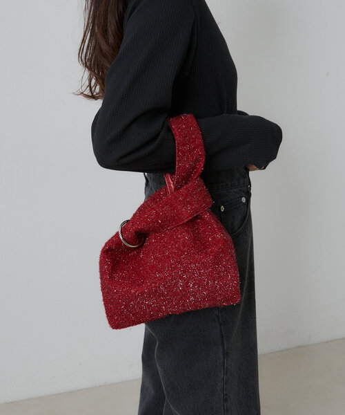CIAOPANIC TYPY(チャオパニックティピー)の「【WEB限定】カラビナ付きラメBAG(トートバッグ・レディース・ブラック/ベージュ/レッド・ONE SIZE)」の4枚目の写真