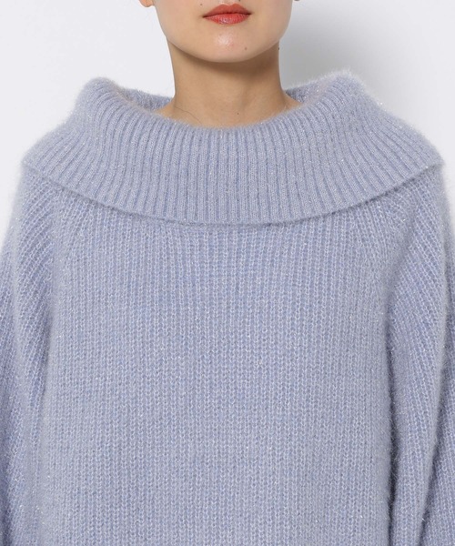 mysty woman（ミスティウーマン）の「ラメシャギーオフショルプルオーバー　291389（ニット/セーター・レディース・オフホワイト/ブラック/グレイッシュベージュ/ライトブルー・FREE）」の20枚目の写真