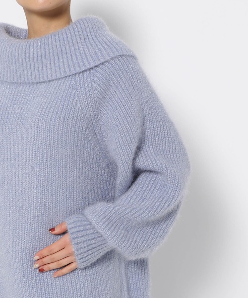 mysty woman（ミスティウーマン）の「ラメシャギーオフショルプルオーバー　291389（ニット/セーター・レディース・オフホワイト/ブラック/グレイッシュベージュ/ライトブルー・FREE）」の19枚目の写真