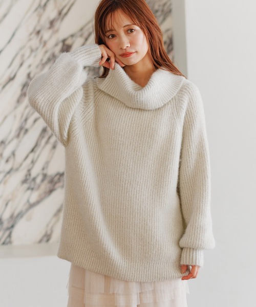 mysty woman（ミスティウーマン）の「ラメシャギーオフショルプルオーバー　291389（ニット/セーター・レディース・オフホワイト/ブラック/グレイッシュベージュ/ライトブルー・FREE）」の22枚目の写真