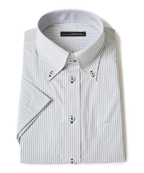 TETE HOMME(テットオム)の「形態安定 アイスキープ T/Cドレスシャツ / 半袖ビジネスシャツ(ビジネスシャツ・メンズ・グレー系1/ネイビー系2/ホワイト系3/ネイビー系3/グレー系2/ホワイト系2/ホワイト系1/ネイビー系1・X-LARGE/LARGE/MEDIUM)」の6枚目の写真