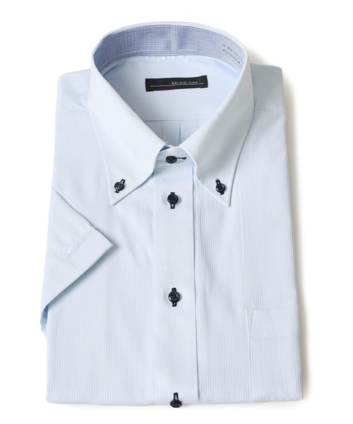 TETE HOMME(テットオム)の「形態安定 アイスキープ T/Cドレスシャツ / 半袖ビジネスシャツ(ビジネスシャツ・メンズ・グレー系1/ネイビー系2/ホワイト系3/ネイビー系3/グレー系2/ホワイト系2/ホワイト系1/ネイビー系1・X-LARGE/LARGE/MEDIUM)」の7枚目の写真
