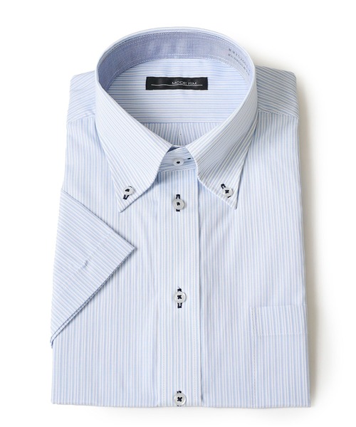 TETE HOMME(テットオム)の「形態安定 アイスキープ T/Cドレスシャツ / 半袖ビジネスシャツ(ビジネスシャツ・メンズ・グレー系1/ネイビー系2/ホワイト系3/ネイビー系3/グレー系2/ホワイト系2/ホワイト系1/ネイビー系1・X-LARGE/LARGE/MEDIUM)」の8枚目の写真