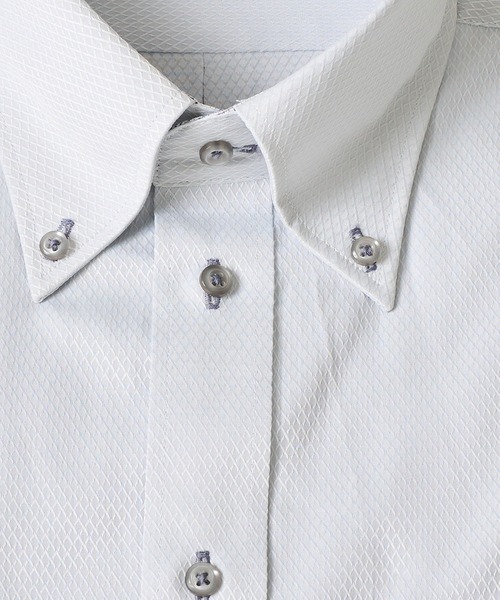 TETE HOMME(テットオム)の「形態安定 アイスキープ T/Cドレスシャツ / 半袖ビジネスシャツ(ビジネスシャツ・メンズ・グレー系1/ネイビー系2/ホワイト系3/ネイビー系3/グレー系2/ホワイト系2/ホワイト系1/ネイビー系1・X-LARGE/LARGE/MEDIUM)」の12枚目の写真