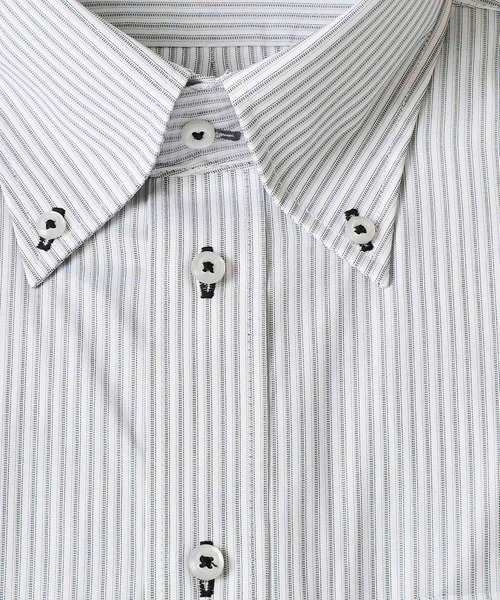 TETE HOMME(テットオム)の「形態安定 アイスキープ T/Cドレスシャツ / 半袖ビジネスシャツ(ビジネスシャツ・メンズ・グレー系1/ネイビー系2/ホワイト系3/ネイビー系3/グレー系2/ホワイト系2/ホワイト系1/ネイビー系1・X-LARGE/LARGE/MEDIUM)」の13枚目の写真