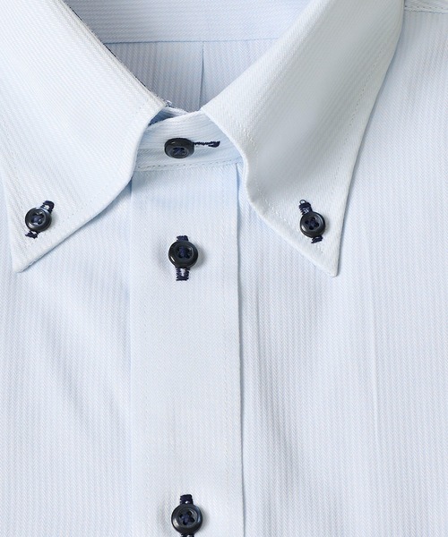 TETE HOMME(テットオム)の「形態安定 アイスキープ T/Cドレスシャツ / 半袖ビジネスシャツ(ビジネスシャツ・メンズ・グレー系1/ネイビー系2/ホワイト系3/ネイビー系3/グレー系2/ホワイト系2/ホワイト系1/ネイビー系1・X-LARGE/LARGE/MEDIUM)」の14枚目の写真